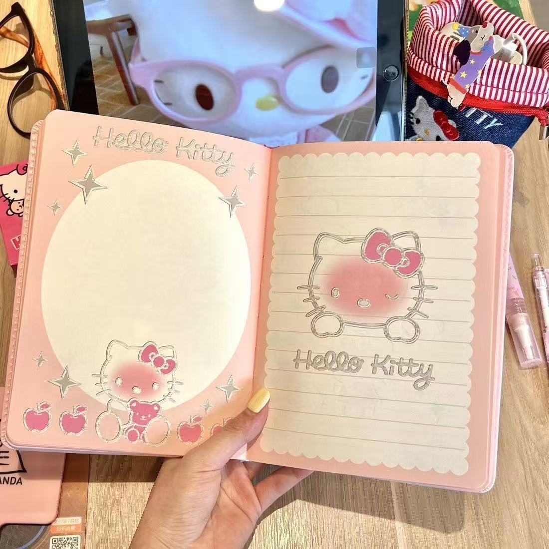 Hello Kitty A5 PU leather surface Laser Notebook