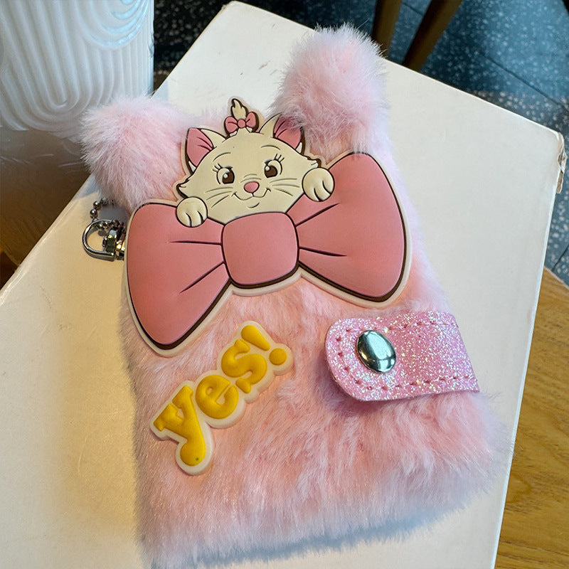 Pink Marie Cat Plush Notepad