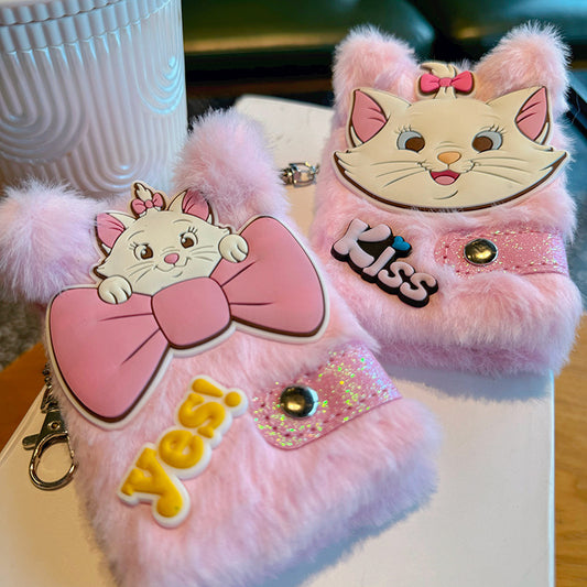 Pink Marie Cat Plush Notepad